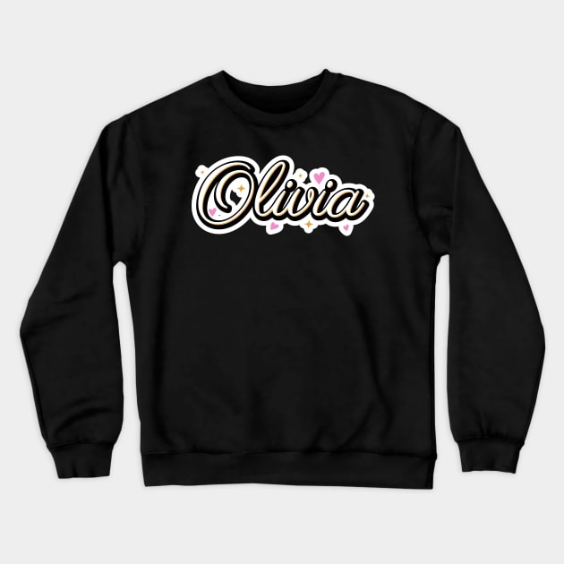 Olivia name cute design Crewneck Sweatshirt by BrightLightArts